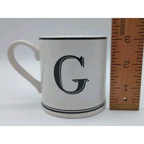 Sur LA table Mini Mug G Monogram 6oz White Black - Picture 2 of 5